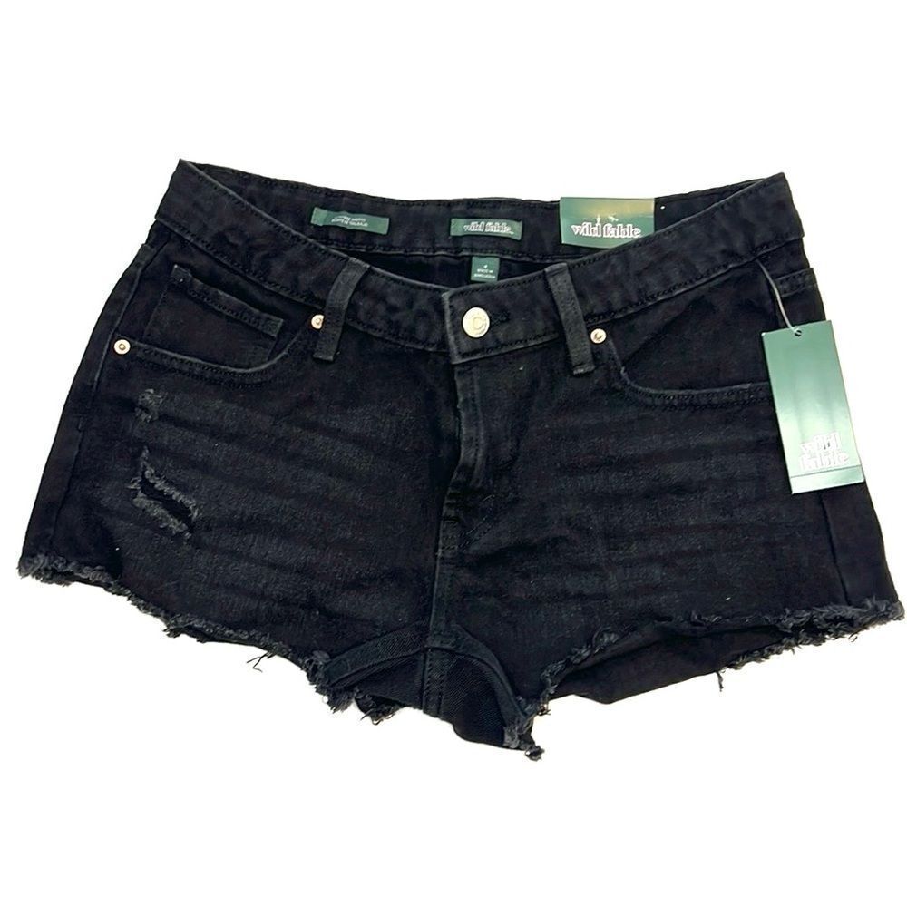 Wild Fable Women’s Faded Black Denim Cutoff Shorts Size 4